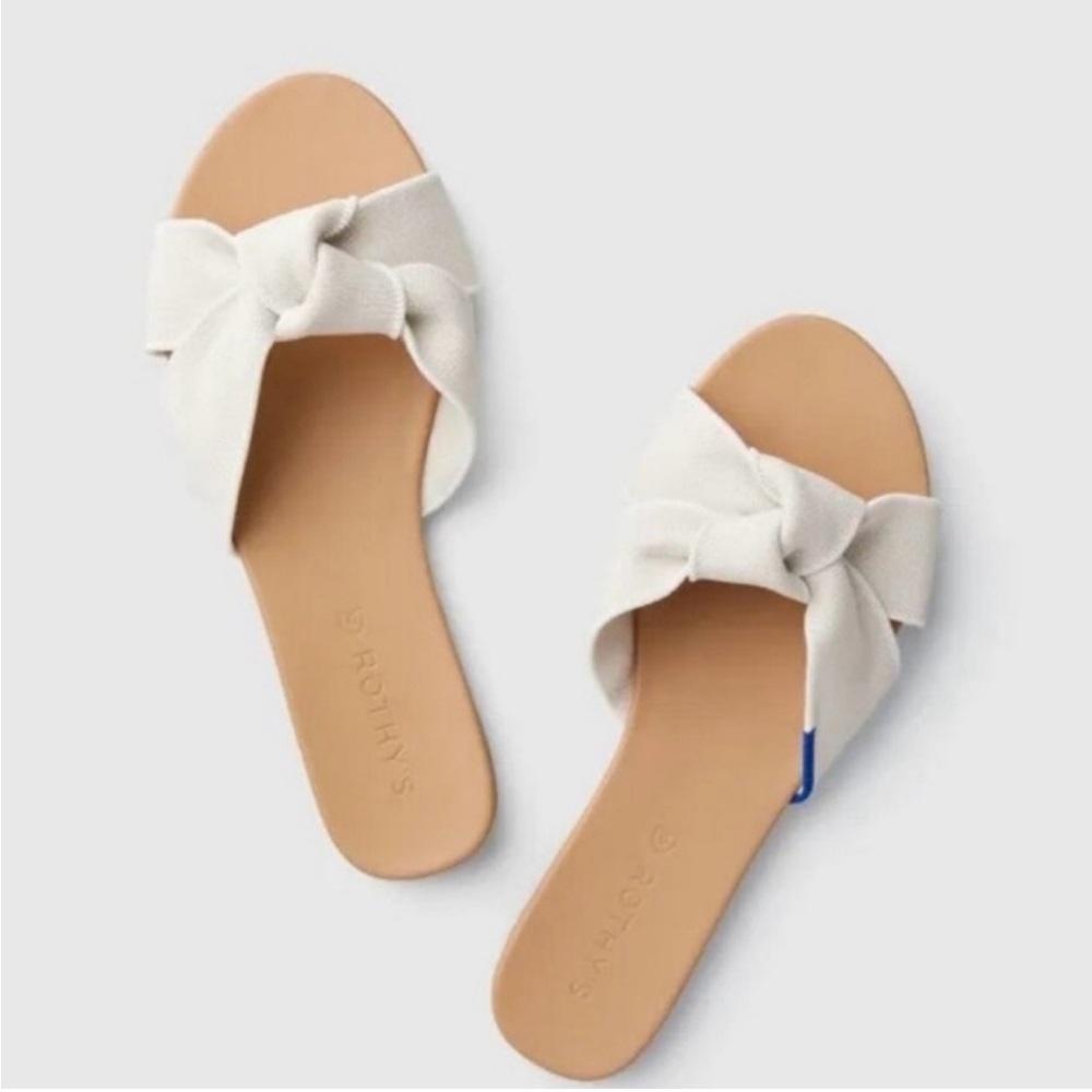 Rothy's Women's The Knot sand dollar cream Slide Sandals